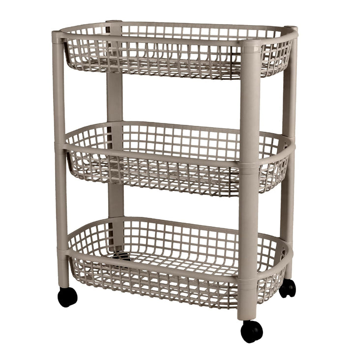 Urban Living Liberty Servierwagen, 3 Ebenen, 46,5 x 26 x 58,8 cm, Dune 51064, 51064