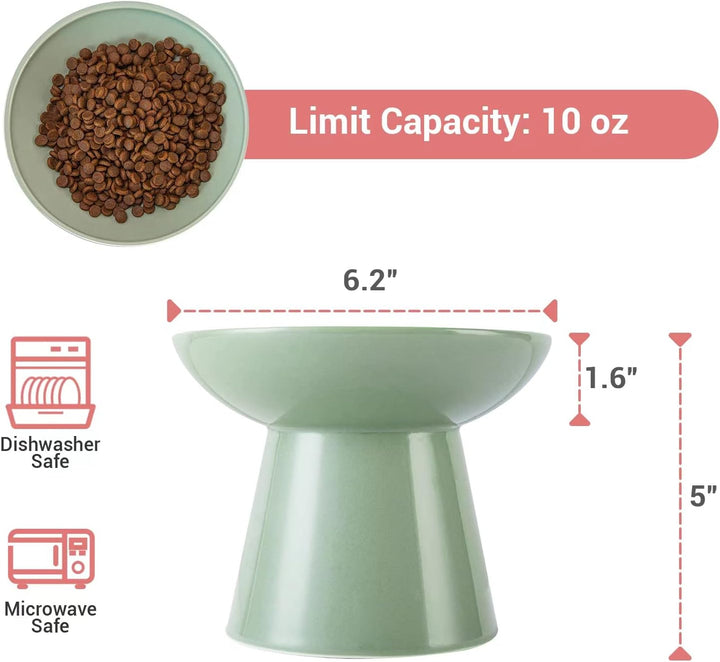CEEFU Extra breite Katzennäpfe - keramischer Katzennapf 15,7cm Erhöhter Flacher Boden Katzennapf, Sc
