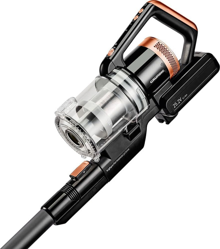 GRUNDIG VCP 4130 2-in-1-Akku-Stielstaubsauger, 2 Saugkraftstufen, 110 Watt Motor, 21, 6 Volt Li-Ion