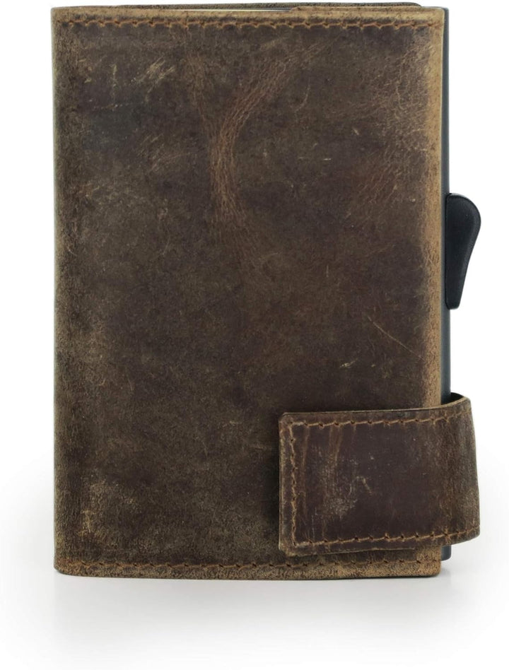 SecWal Kartenetui mit Münzfach Reissverschluss (Braun Hunter), Braun Hunter