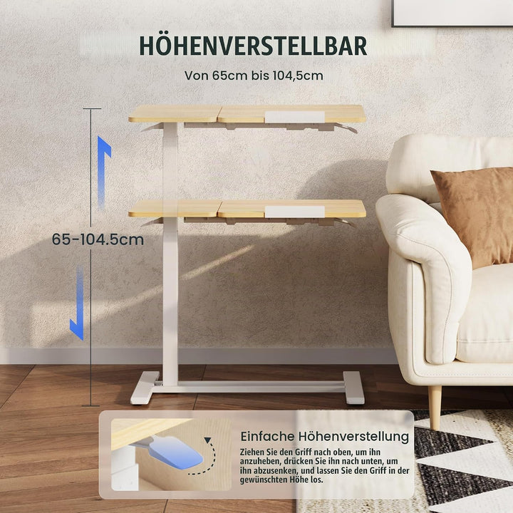 FLEXISPOT Beistelltisch - Flexibler Laptoptisch und Betttisch mit neigbarer Tischplatte, höhenverste