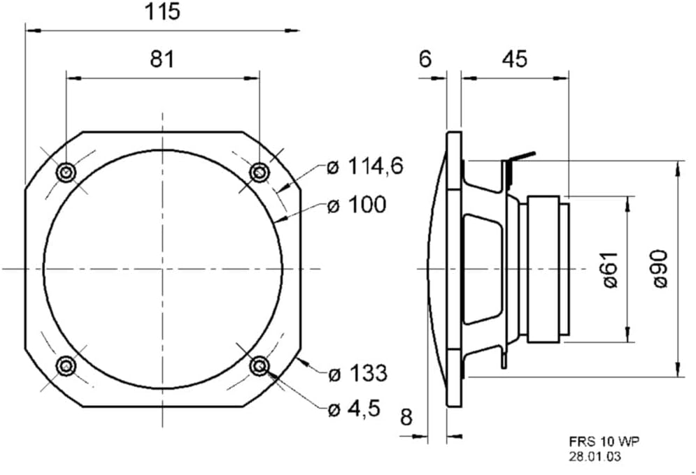 Visaton 2102 Lautsprecher FRS 10 WP 4 Ohm weiss 4 S, weiss