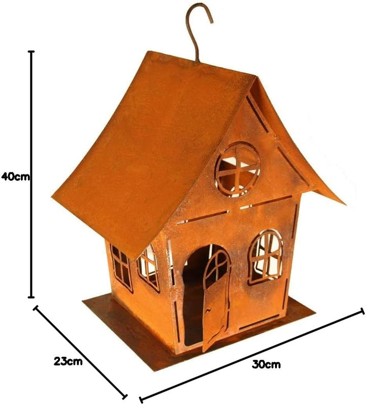 Edelrost Garten Deko Windlicht Vogelhaus Hexenhaus Gartendekoration Dekorieren rostige Dekoration La