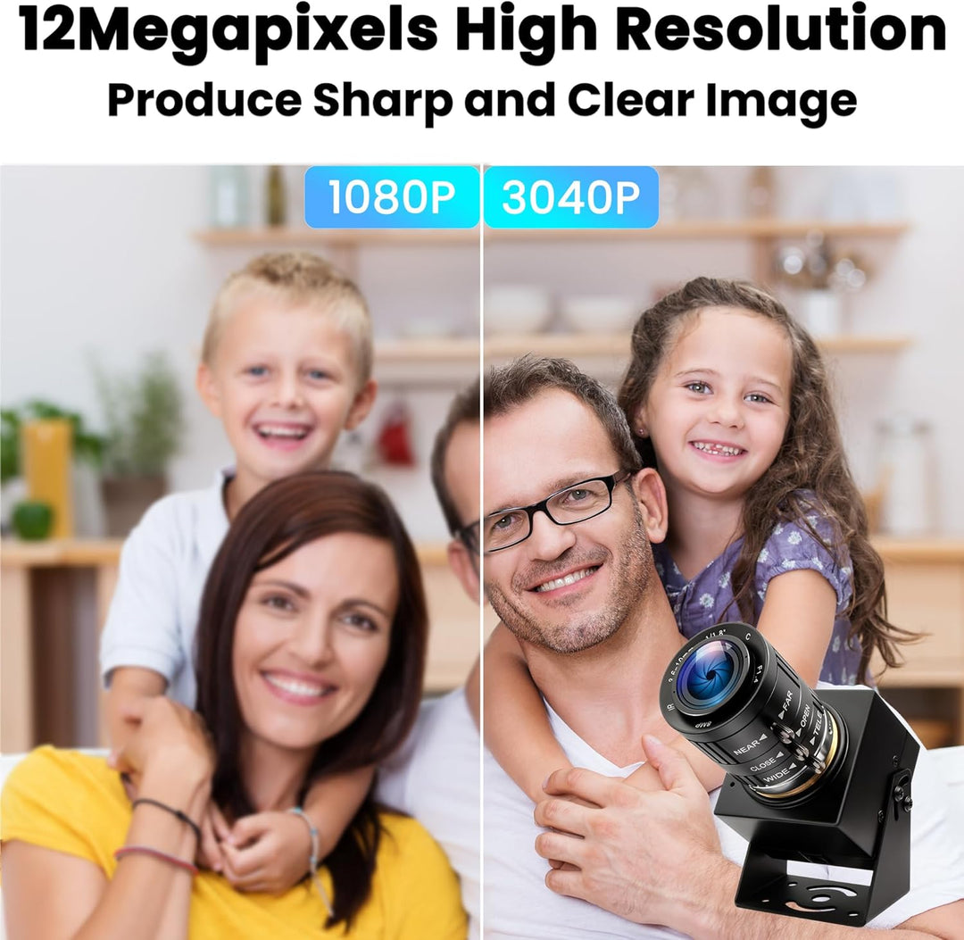 ELP 120fps USB Kamera 4K High Speed Webcam Golfschwungkamera 12MP mit 3-Fach manuellem optischem Z