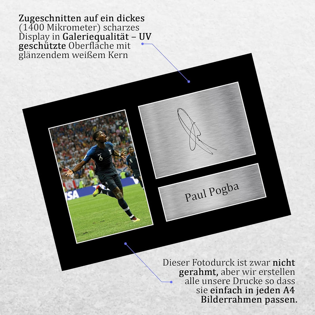 HWC Trading A4 Paul Pogba Frankreich Geschenke gedrucktes Autogramm Bild für Fussballfans und Fans,