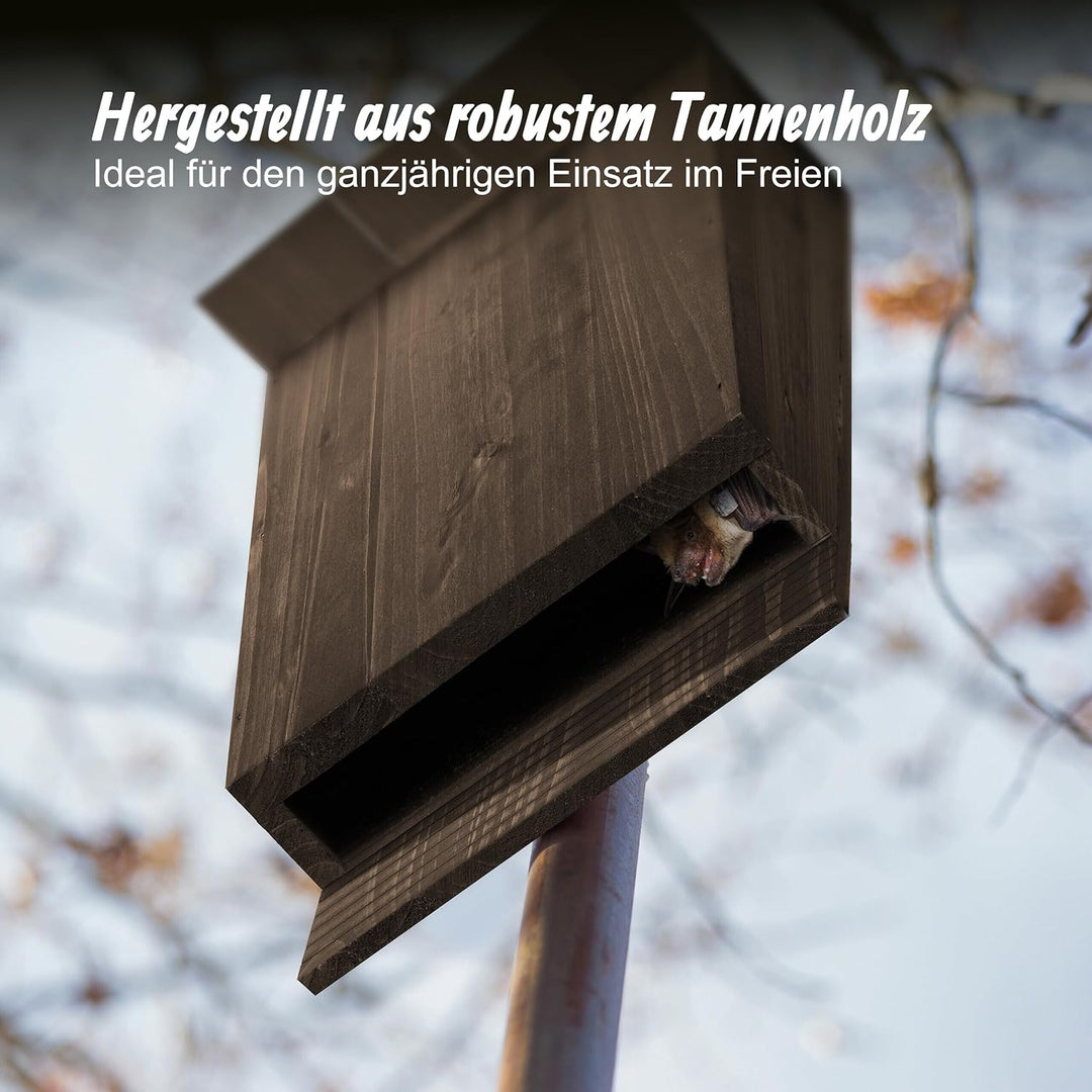 Relaxdays Fledermauskasten, 2er Set, Unterschlupf für Fledermäuse, HBT 34 x 22,5 x 12,5 cm, Flederma