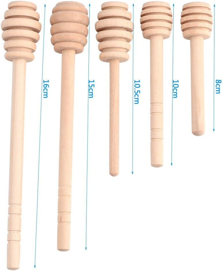 Fdit 50 Pcs/Satz Haushalt Holz Tragbare Mini Marmelade Honig Dipper Jar Dispensing Sammeln Rührstab