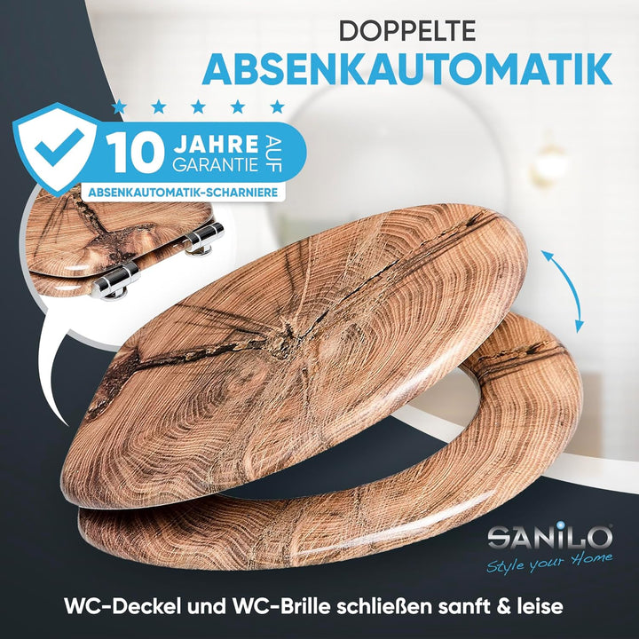 Sanilo WC Sitz mit Absenkautomatik, viele schöne Holz Toilettendeckel zur Auswahl, hochwertige und s