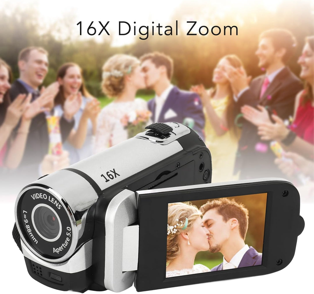 D90 1080P 16MP Digitalkamera 2,4 Zoll Drehbare Bildschirmkamera 16X Zoom HD Videorecorder mit Füllli