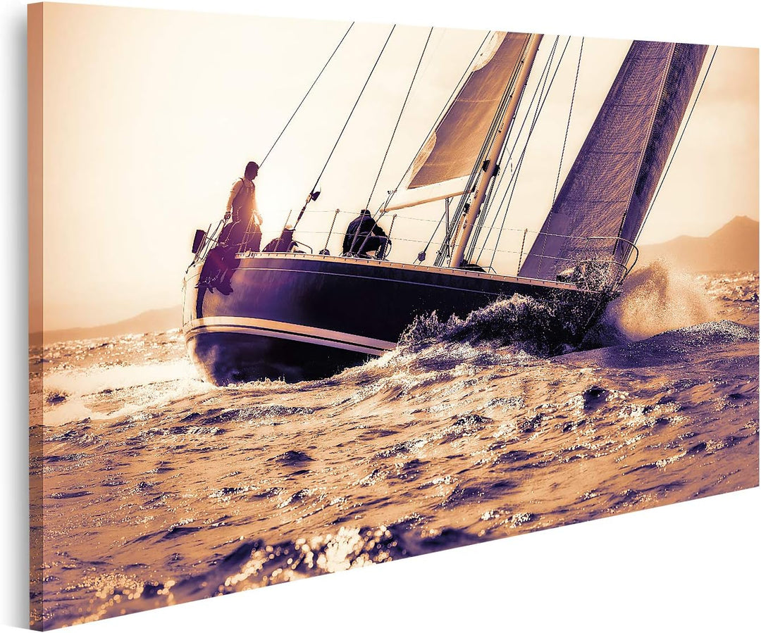 islandburner Bild auf Leinwand Segelboot Segeln Sonnenuntergang Bilder Wandbilder Poster Leinwand 10