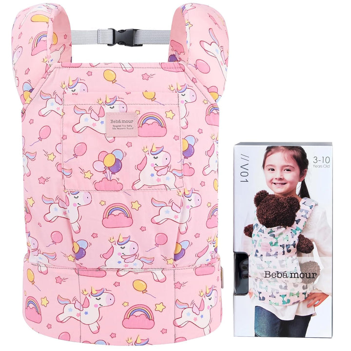 Bebamour Puppentrage für Mädchen, 3 in 1 weiches Tragetuch für Kinder, 100% Baumwolle Puppenzubehör(