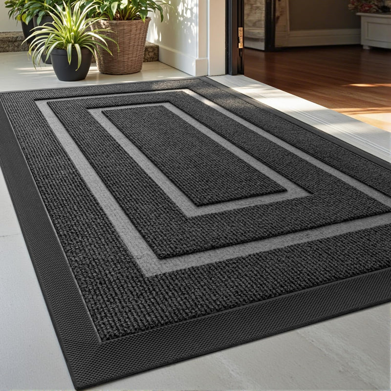 DEXI Fussmatte Aussen 60 x 90 cm, rutschfest Fussmatte Waschbar Schmutzfangmatte für Haustür, Robust
