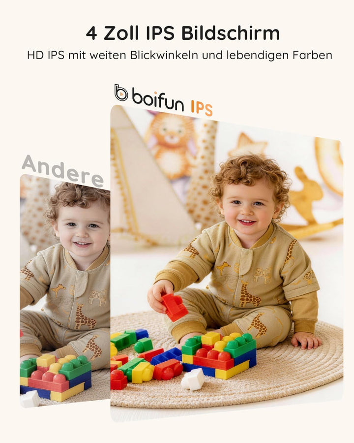 BOIFUN Babyphone mit 2 Kameras, VOX Nachtsicht Babyfon, Temperaturüberwachung, Gegensprechfunktion V