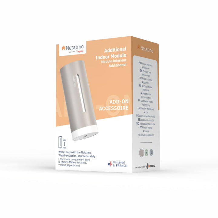 Netatmo Zusätzliches Smartes Innenmodul für Netatmo Wetterstation, Überwachung von Temperatur, Luftf