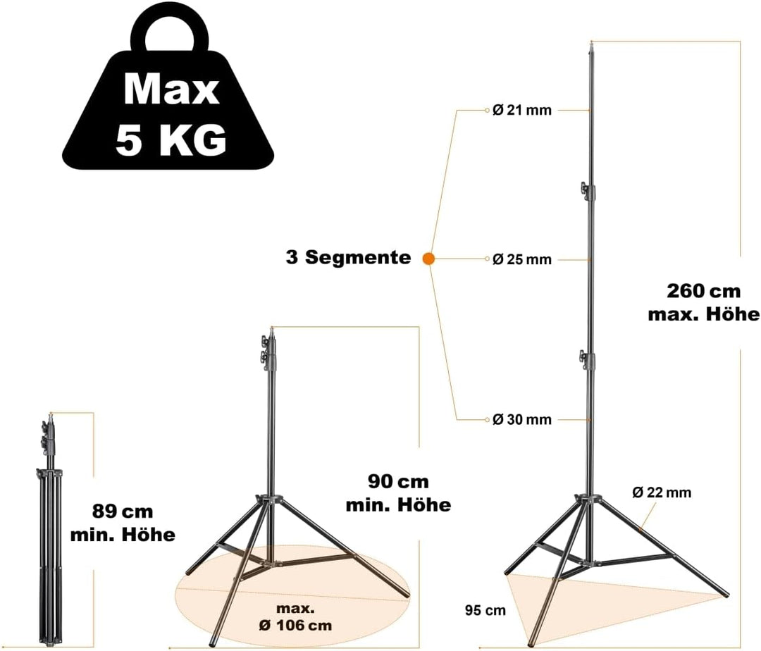 Walimex Reflektorhalter-Set silber/gold (Durchmesser 100 cm)