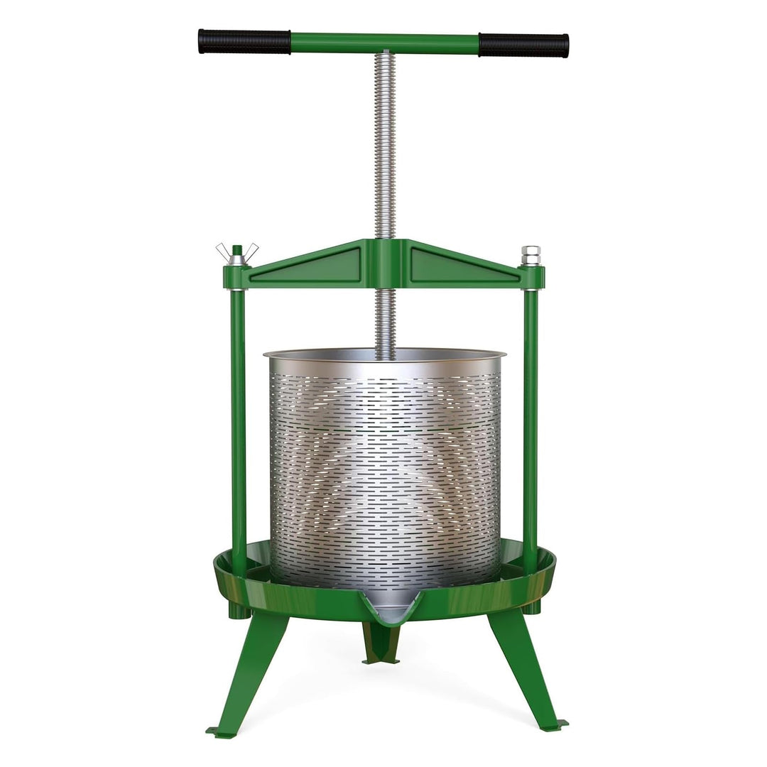 SQUEEZE master Spindel Obstpresse Apfelpresse Fruchtpresse 14 L aus Edelstahl mit T-Griff für Selbst