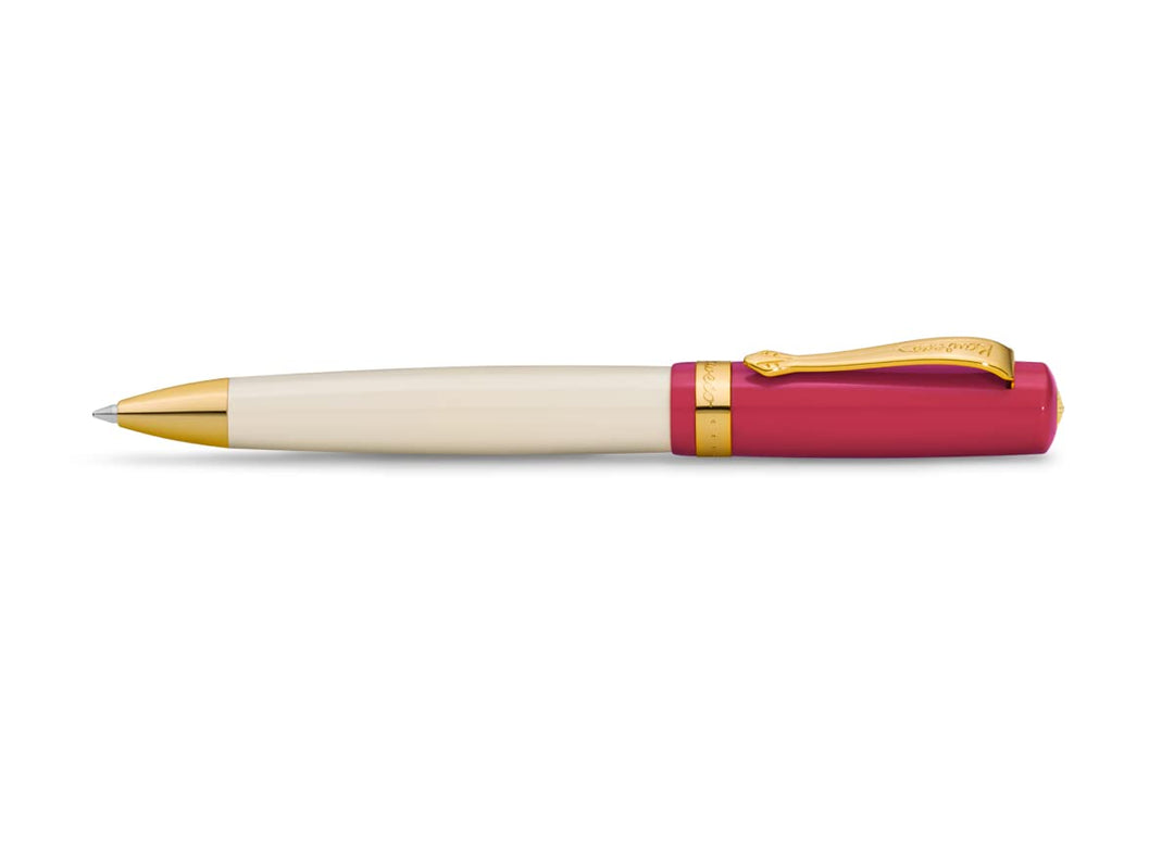 Kaweco STUDENT Kugelschreiber 30's Blues I Nostalgischer Taschen-Kugelschreiber in Rot & Creme mit w