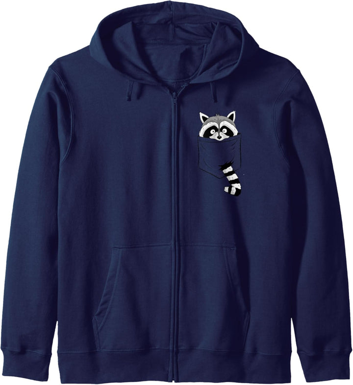 Funky Raccon Art l Cooler Waschbär In Deiner Tasche Kapuzenjacke