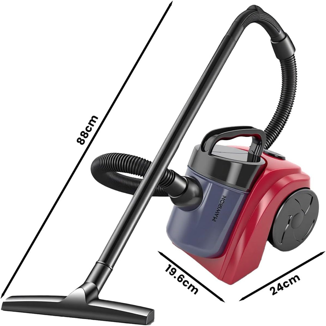 Compact Staubsauger – Leicht, Beutellos, 1000 W Saugleistung, Düse für Hartböden und Teppich, HEPA-F