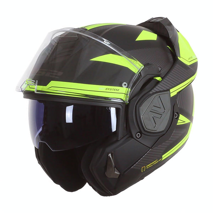 LS2, Klapphelme motorrad ADVANT REVO black H-V yellow, XXL