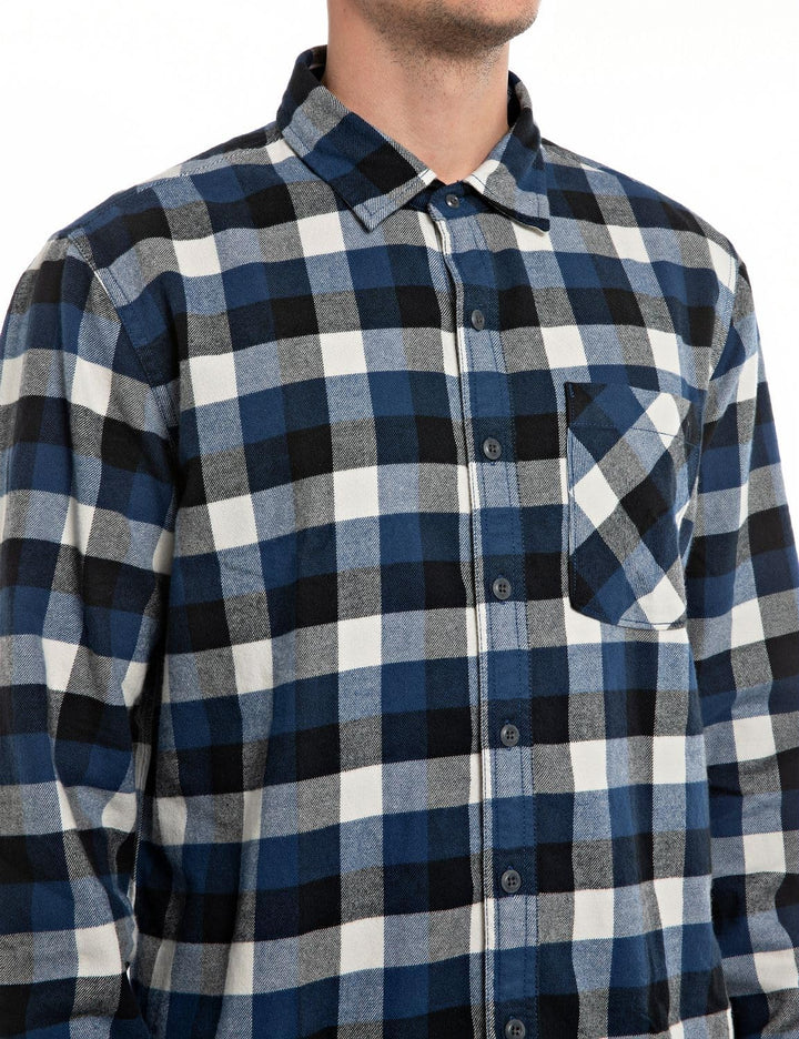 REPLAY Herren Hemd Langarm Kariert S Blue/Black/Natural White 010, S Blue/Black/Natural White 010