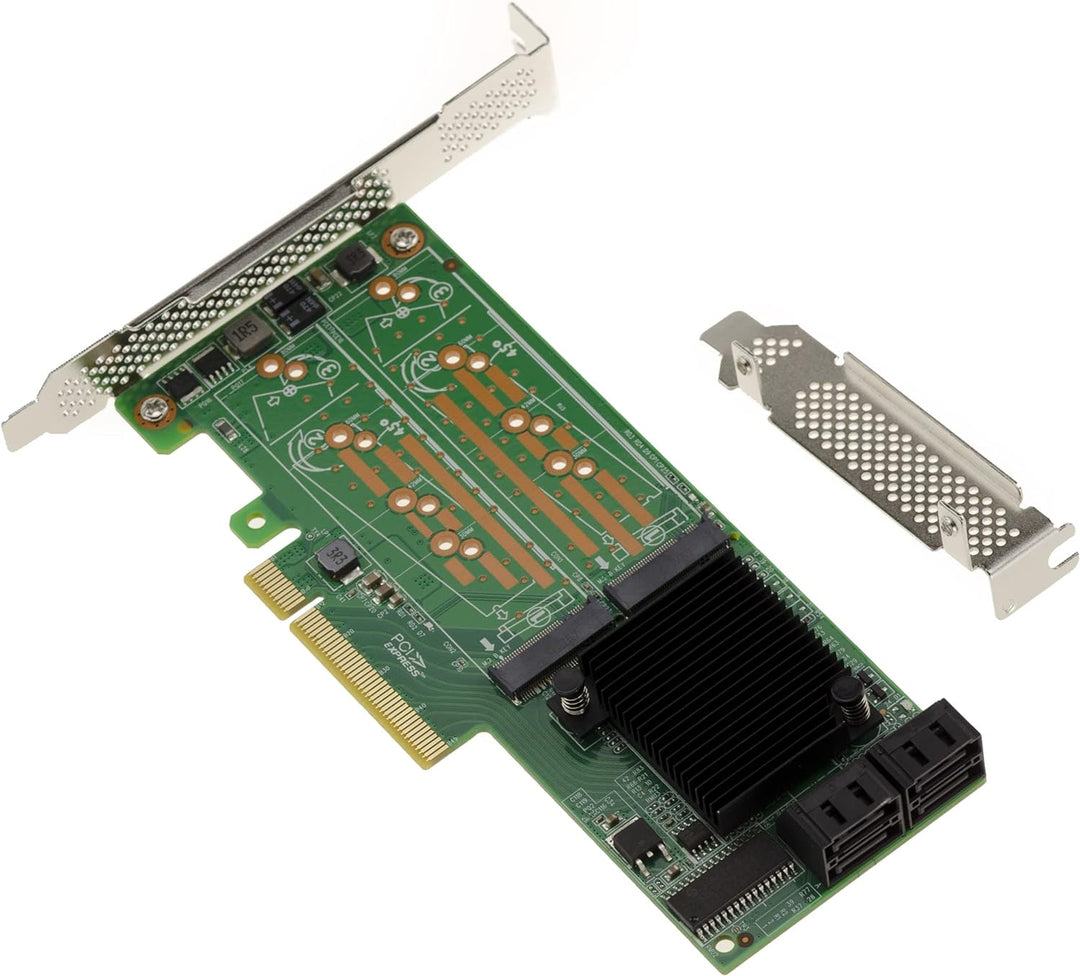 KALEA-INFORMATIQUE PCIe 2.0-Karte 4X SSD M2 Typ SATA und 4X HDD SATA 3.0 6G mit LSI SAS 2008 Chipset