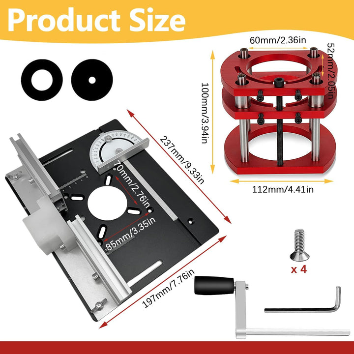 Frästisch für Oberfräse Einlegeplatte Set, OberfräSentisch und Tischfräsmaschine, Router Table, Plan