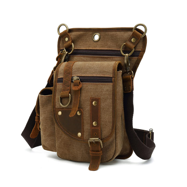 FANDARE Beintasche Herren Hüfttasche Brusttasche Canvas Beinbeutel Sling Bag Damen Sling Bag Schulra