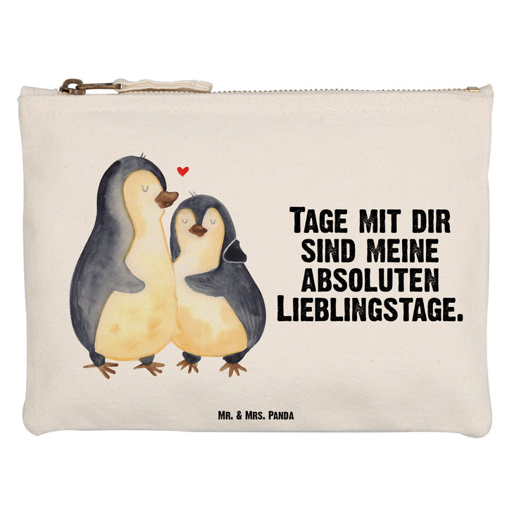 Mr. & Mrs. Panda Kosmetiktasche Pinguin umarmen Grösse M - Geschenk, Hochzeitstag, Liebe, kosmetiktä