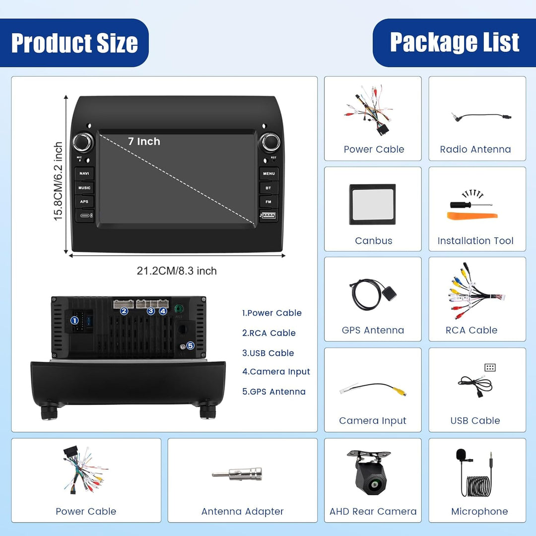 [4G+64G] Inefala Android 15 Autoradio für FIAT Ducato/Citroen Jumper/Peugeot Boxer 2011-2015 mit Wir