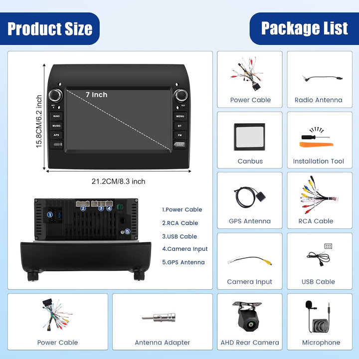 [4G+64G] Inefala Android 15 Autoradio für FIAT Ducato/Citroen Jumper/Peugeot Boxer 2011-2015 mit Wir