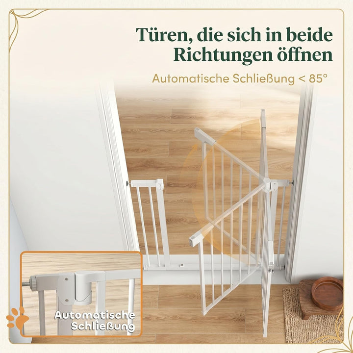PawHut Treppenschutzgitter Absperrgitter Hund Schutzgitter ohne Bohren 76-88 x 76 cm Türschutzgitter