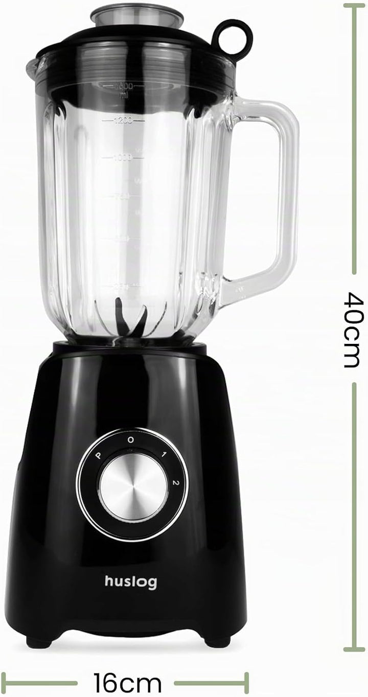 Standmixer Bechermixer, Smoothie, Smoothie-maker, Behälter, 1200W, Schwarz, Schwarz HUS1007