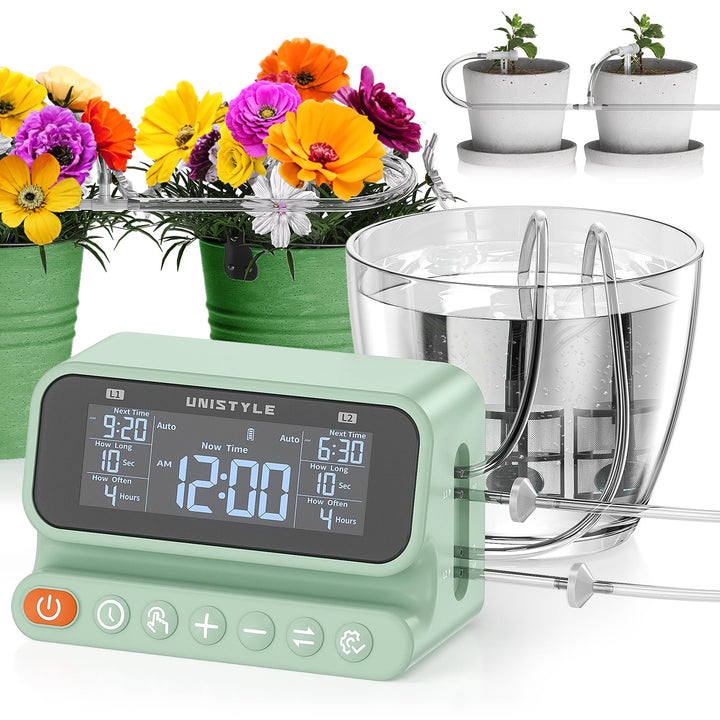 Unistyle Automatische Bewässerung, Doppelpumpe, Einstellbare Wassermenge, Pflanzenbewässerung indoor