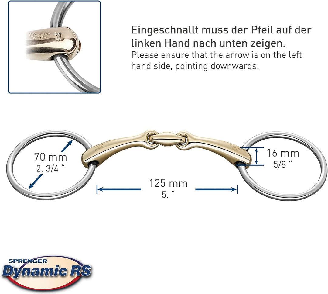 SPRENGER Dynamic RS Wassertrense 16 mm doppelt gebrochen mit Glas-Kristall - Sensogan, 125 mm Weite,