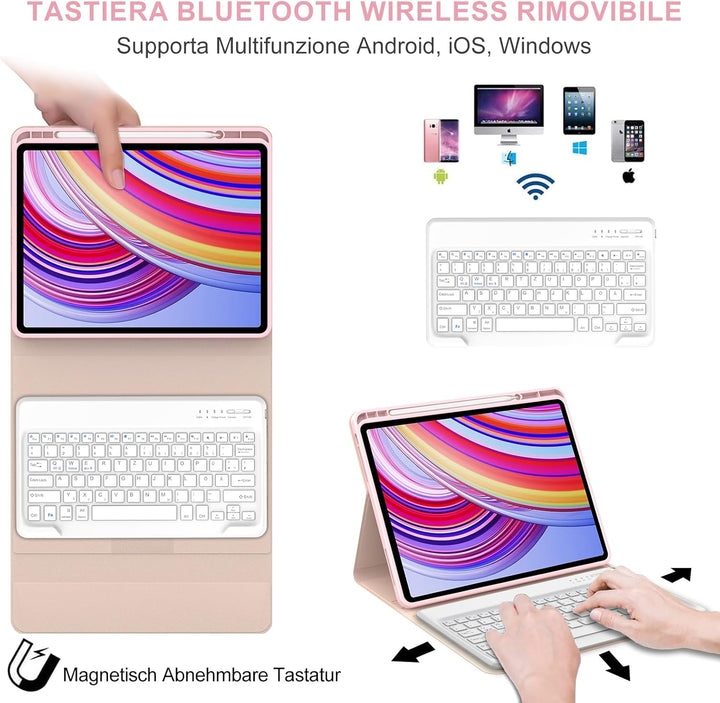 IVEOPPE Tastatur für Redmi Pad Pro 12.1, Hülle Tastatur für Redmi Pad Pro 2024, Bluetooth Magnetisch