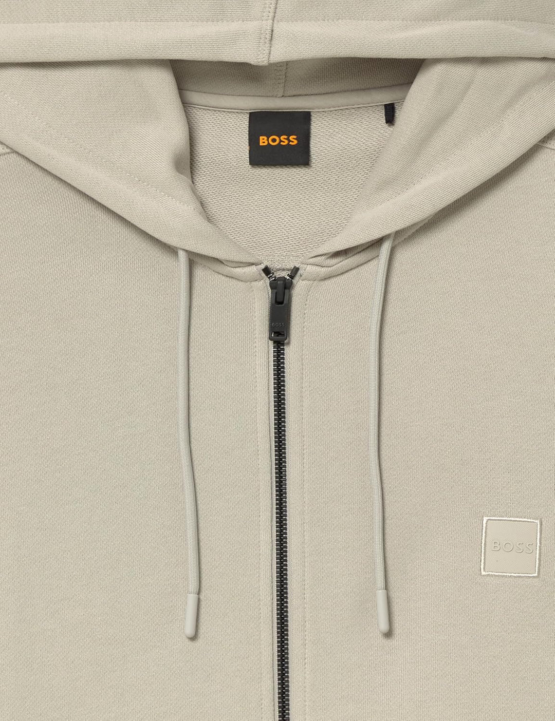 BOSS Herren Zetalky Kapuzenjacke aus Baumwoll-Terry mit Logo-Aufnäher XS Open Grey 070, XS Open Grey