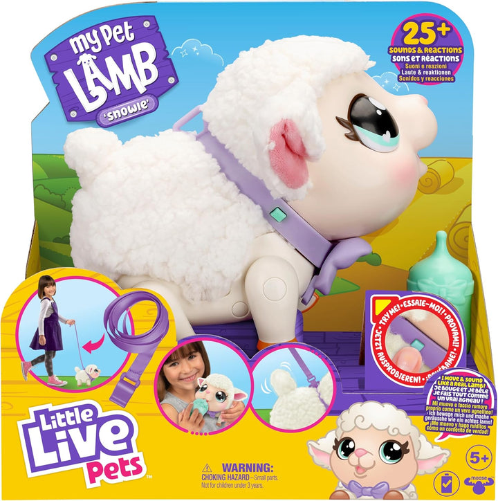 Little Live Pets Schäfchen Snowie: Interaktives Spielzeug-Lamm mit weichem Stofffell, das läuft und