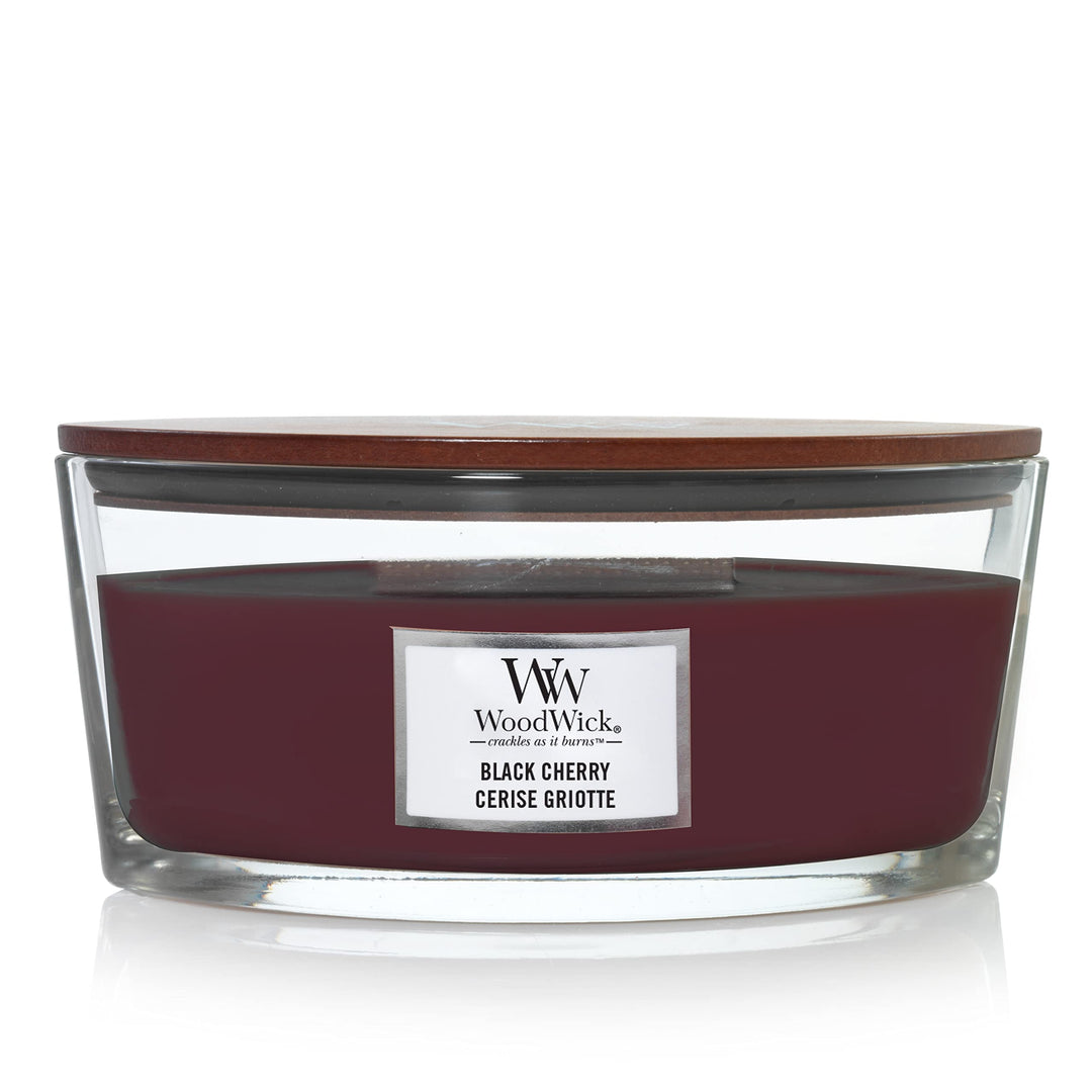 Ellipsenförmige WoodWick Duftkerze mit knisterndem Docht, Radish & Rhubarb, bis zu 50 Stunden Brennd