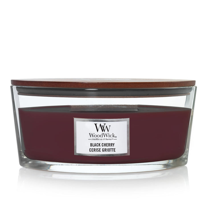 Ellipsenförmige WoodWick Duftkerze mit knisterndem Docht, Radish & Rhubarb, bis zu 50 Stunden Brennd