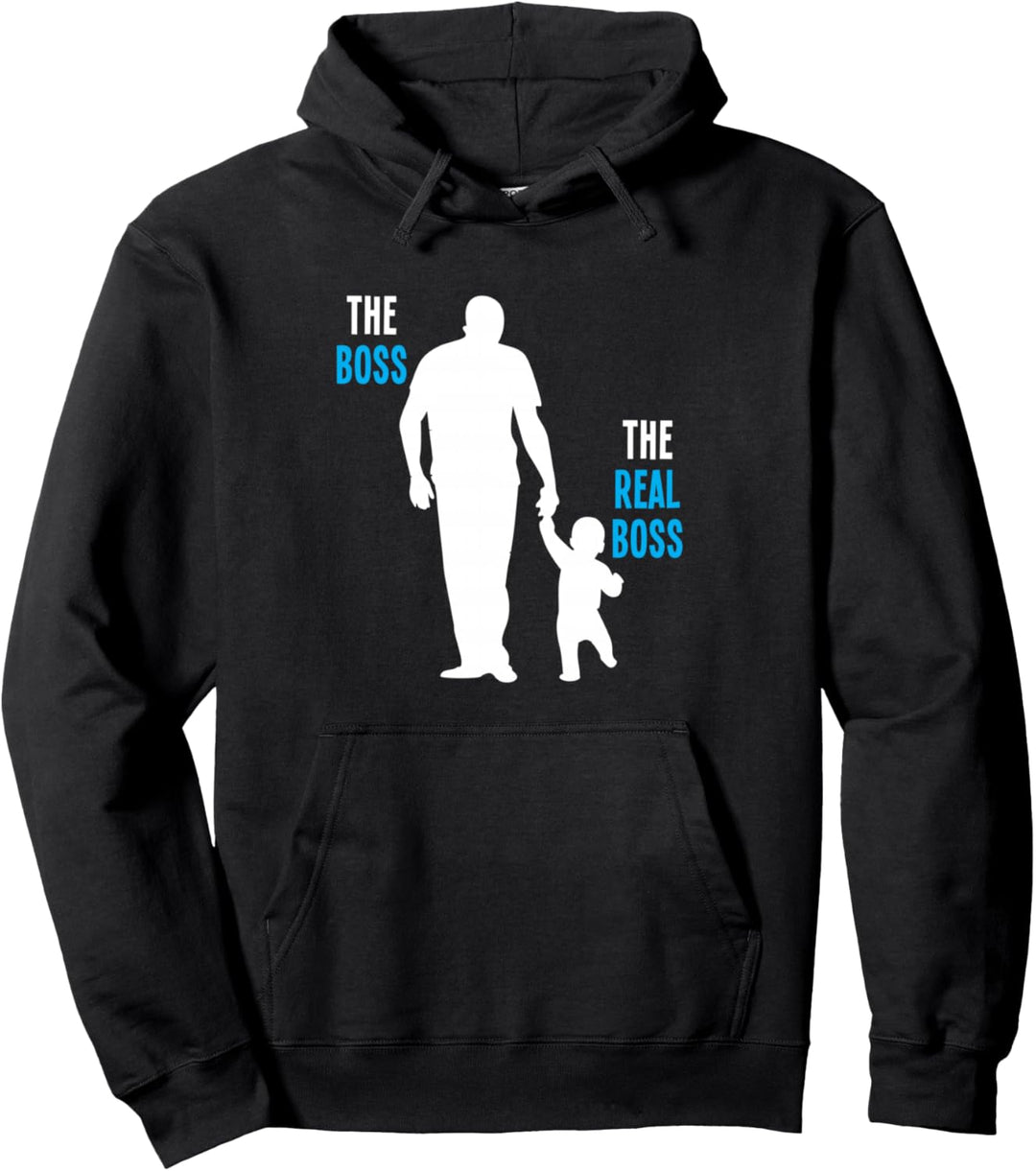 The Boss The Real Boss Vatertag Papa Männer Familie Vater Pullover Hoodie