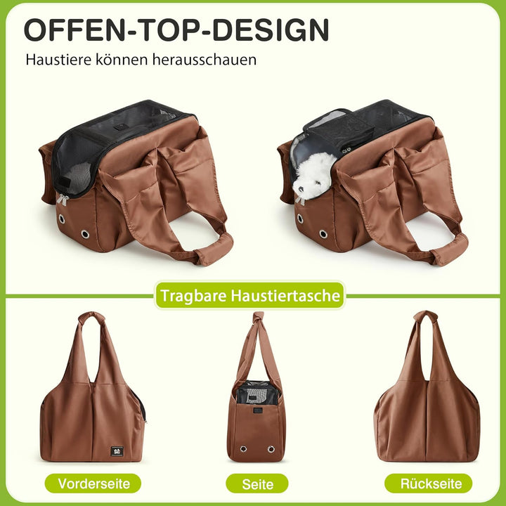 ALLSOPETS Hundetasche Leichte FaltbareTragetasche mit Sicherheitsleine Hände Frei Reisetasche Schult
