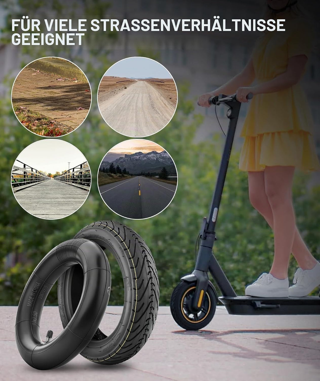 SYACHI Reifen 60/70-6.5 Tubeless Reifen Ersatzräder und Elektroroller Schlauch 10 Zoll Scooter Ersat