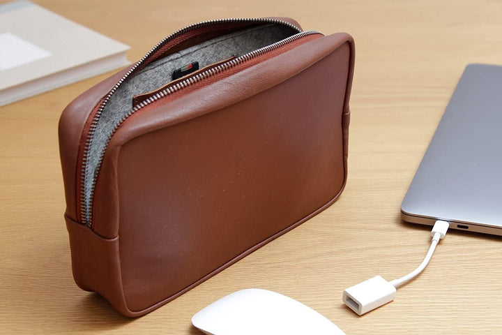 Pack & Smooch Kabeltasche Zubehörtasche Tech Case Longford | Pflanzlich Gegerbtes Leder | Handmade i