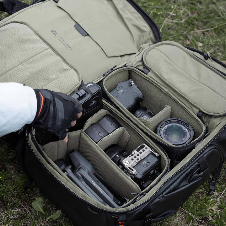 PGYTECH OnePro Flex Rucksack 30L (Space Black) + Kameraeinsatz, mittlere Grösse, Outdoor-Kameratasch