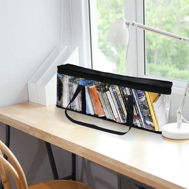 Amexo Transparente DVD Aufbewahrungstaschen Tragbare CD Hülle mit Griffen Wasserabweisende Kunststof