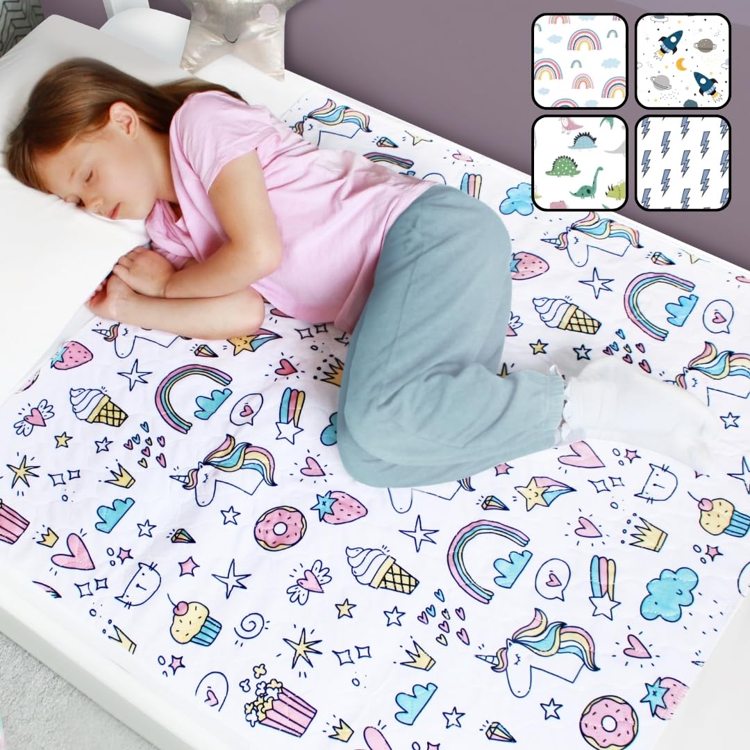 Bettunterlage wasserdicht für Kinder I Einzelbett, Kinderbett, Babybett I Atmungsaktive, waschbare M