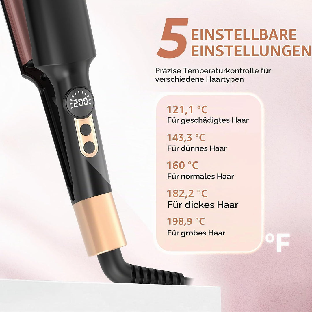 Welleneisen für Haare - UKLISS Pro Mini Welleneisen, LCD-Anzeige 120-210℃, Mermaid Hair Waver für We
