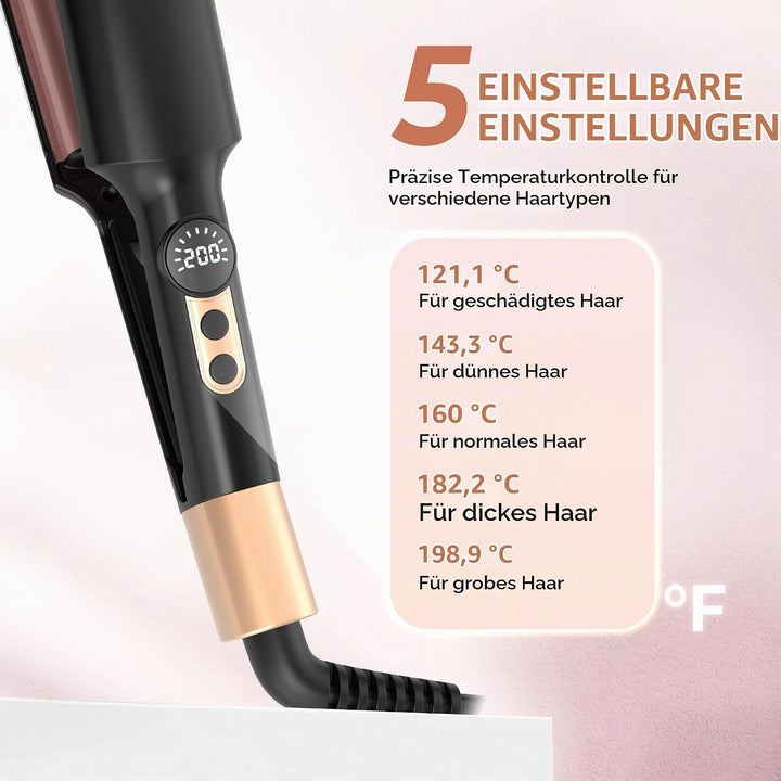 Welleneisen für Haare - UKLISS Pro Mini Welleneisen, LCD-Anzeige 120-210℃, Mermaid Hair Waver für We