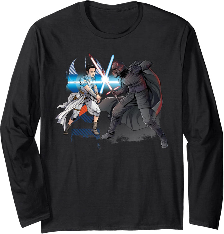 Star Wars The Rise of Skywalker Rey and Kylo Battle Langarmshirt